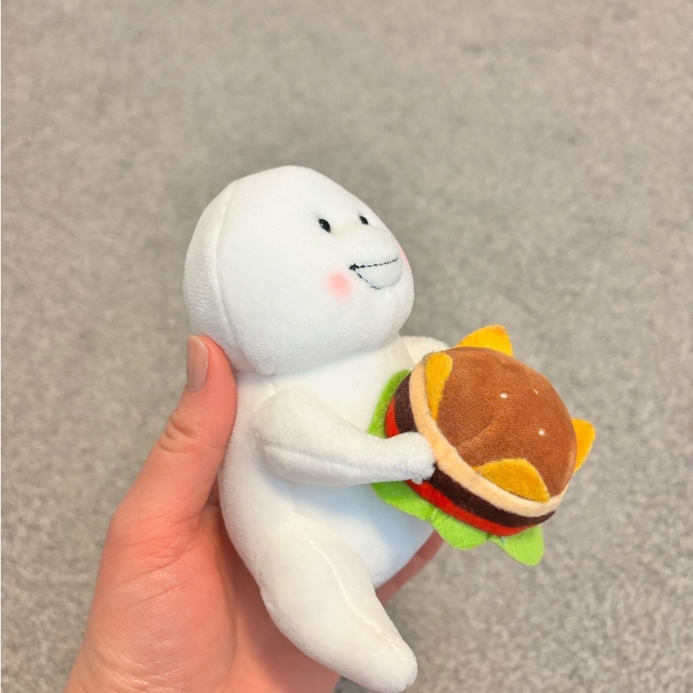 3/$45 White Plush Toy with Burger - Picture 2 of 3